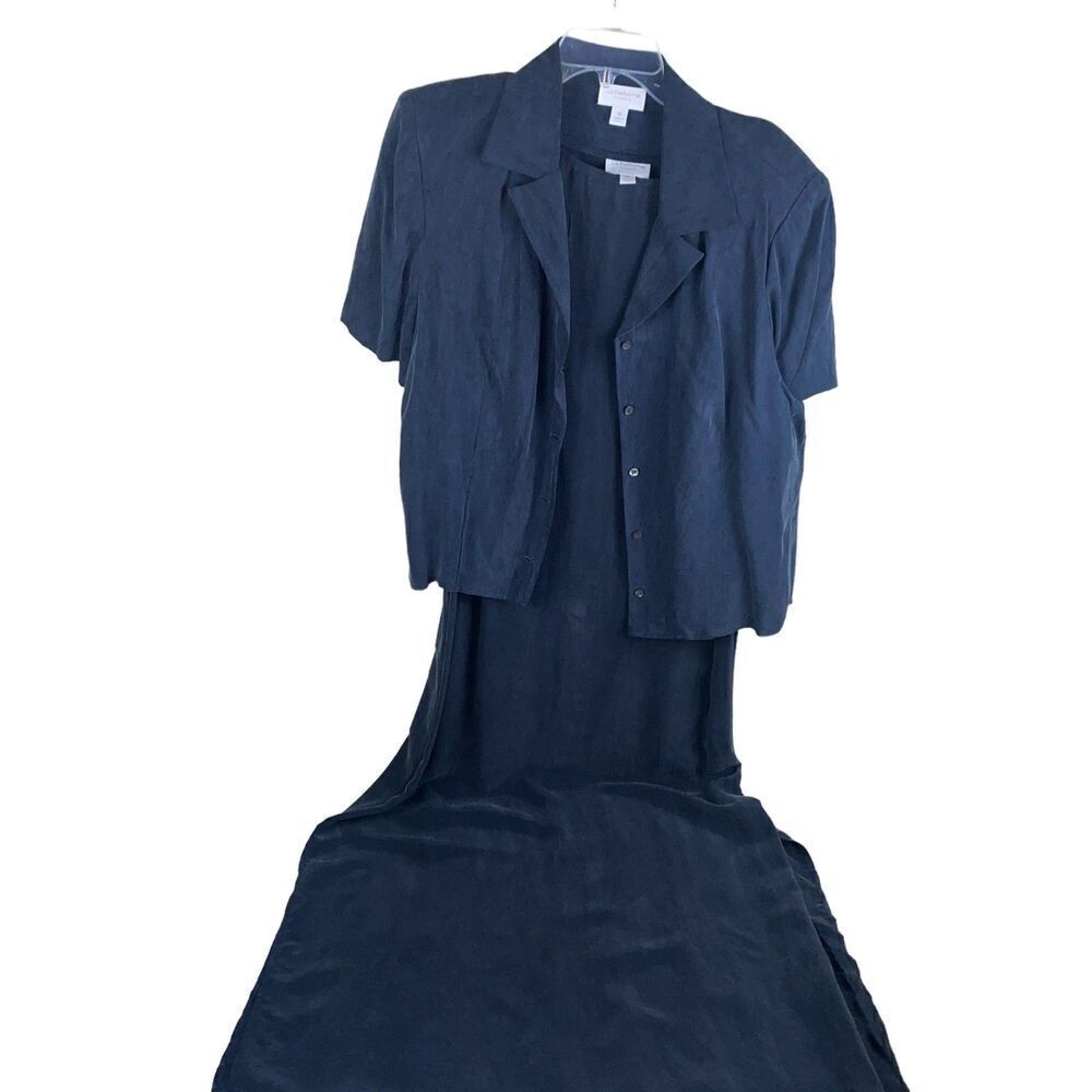 New Vintage Liz Claiborne Sleeveless Maxi Dress Short Sleeve  Blue Size 16